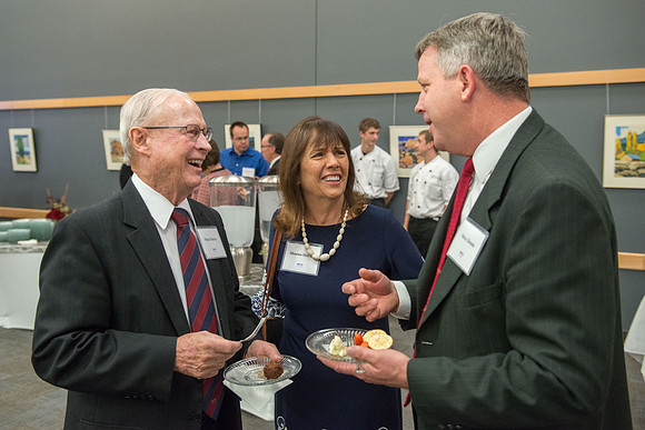 President Henry J Eyring hosts members of the President's Club who gather for a reception and banquet in the BYU-Idaho Marriott Center.