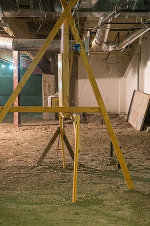 Construction happenning next to the gym in the Hart Building