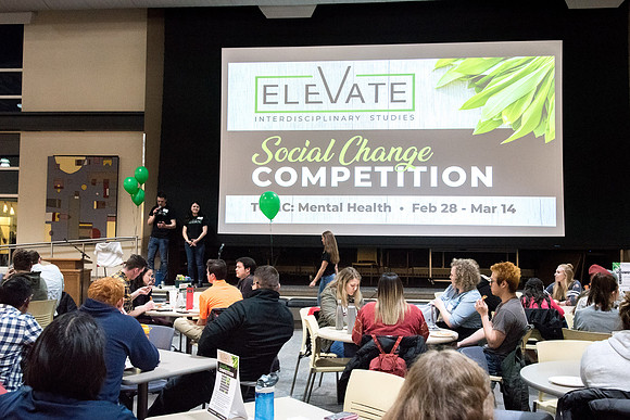 This Social Change Team Competition event is sponsored by the Interdisciplinary Studies council. ELEVATE is a campus wide competition where teams of 5 students (from 3 different colleges) will create