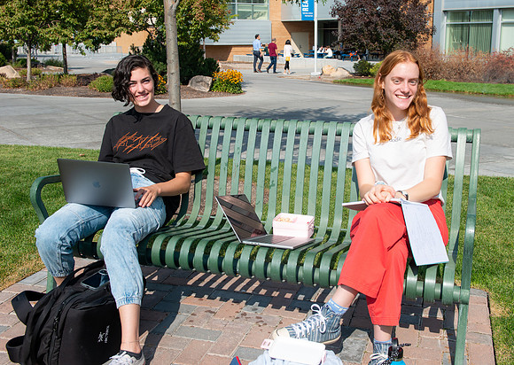 Students around campus during the first week of the Fall semester.