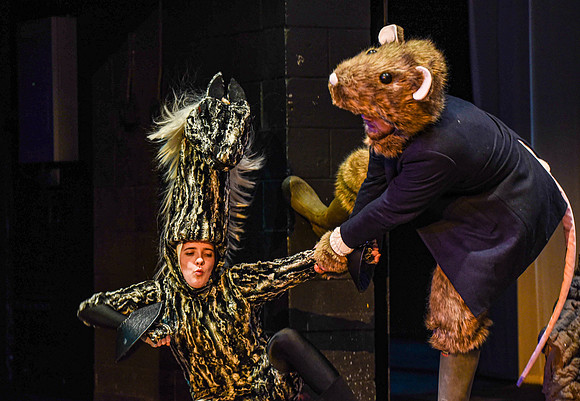 The theatre department's dress rehearsal of the Wind in the Willows in the Snow Drama Theatre.