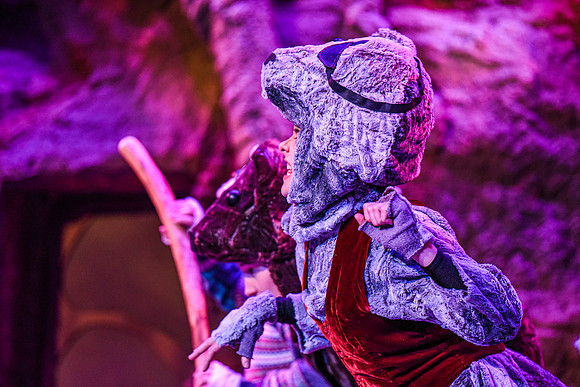 The theatre department's dress rehearsal of the Wind in the Willows in the Snow Drama Theatre.