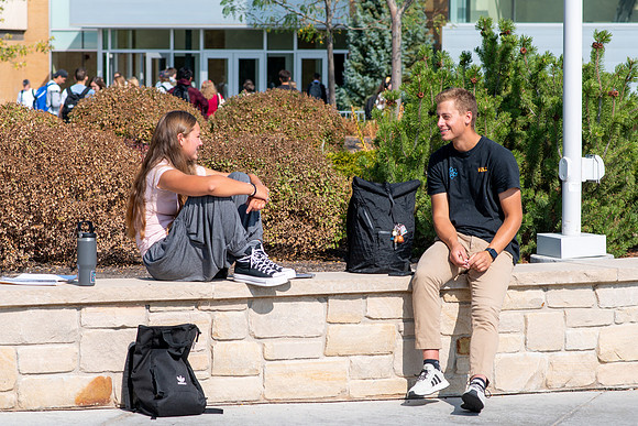 Students around campus during the first week of the Fall semester.