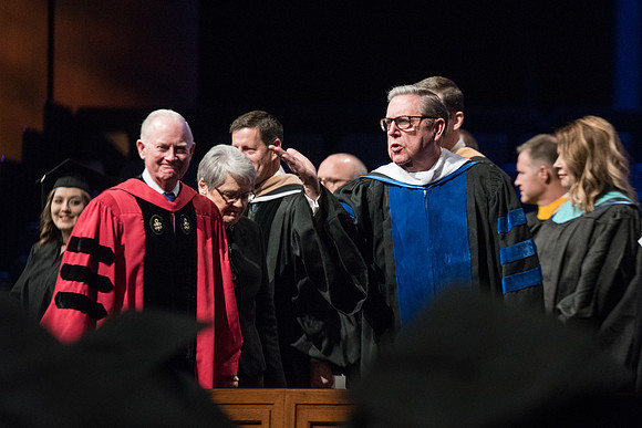 BYU-Idaho Commencement, Elder Jeffrey R. Holland saying good-bye to the graduates. Winter Semester
