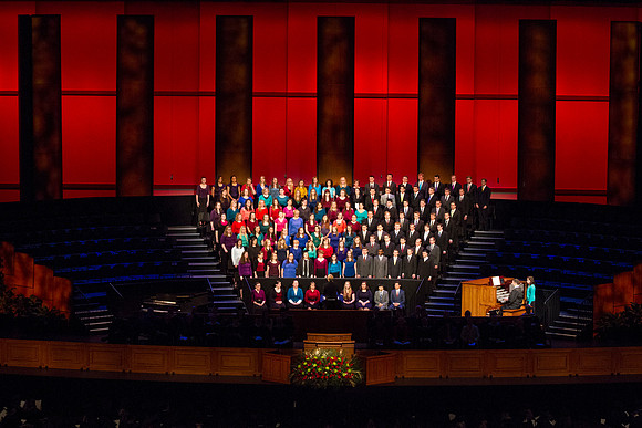 The BYU-Idaho University Choir, conducted by Eda Ashby and accompanied by Cory Whittier, sing the Festival First Nowell during the Fall 2014 Graduation Commencement in the I-Center.