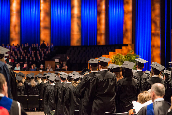 April 2014 Graduation ceremonies in the BYU-Idaho Center.