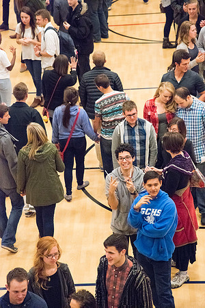 President Gilbert and his wife, Christine host a campus-wide date night for the students and their dates.