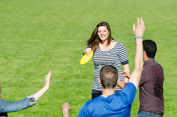 Frisbee is a favorite among these students of BYU-Idaho.