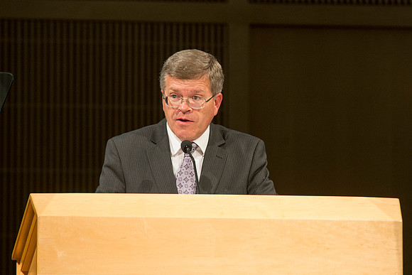 Brother HIcks a faculty member in the Communications Department at BYU-Idaho speaks at devotional in the Taylor Chapel.