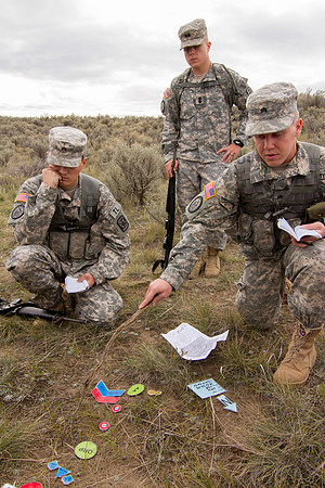 ROTC Cadets go out to the field at Beaver Dick Park to conduct a recon mission.