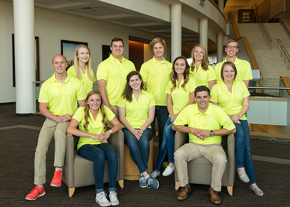 A Student Support group pose together at the I-Center.