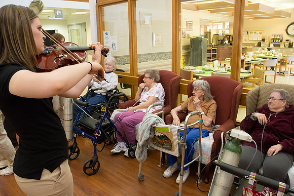 Dancers visit a Convalescent Center in Green River Wyoming.