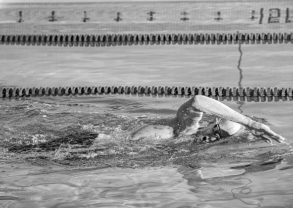 Swimming Pool fitness banner photoshoot.