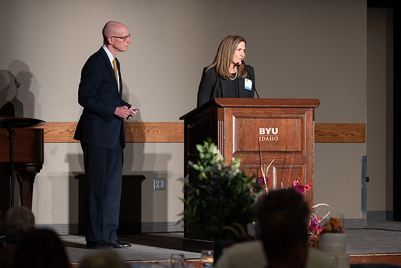 President's Club members enjoy an evening of socializing, musical entertainment and wonderful food in the Manwaring Center Ballroom.