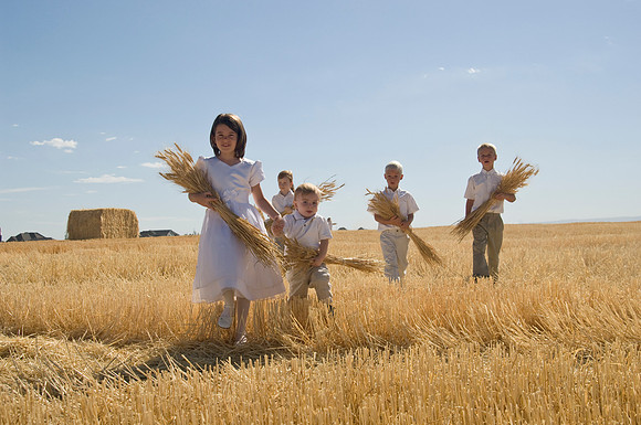 Children in the wheat fields- AUG 2007