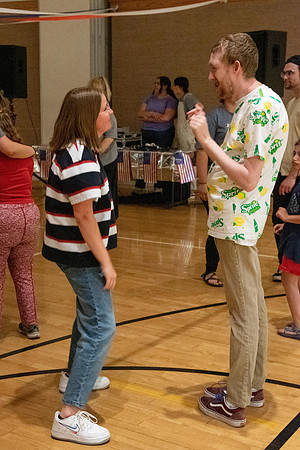A Fourth of July party at the Hinckley Gym.