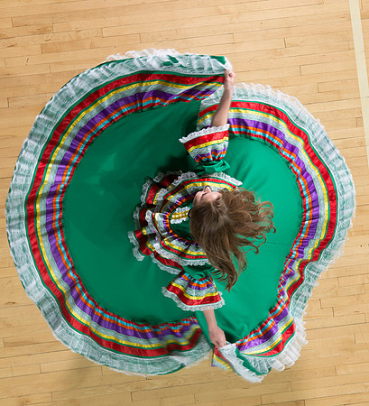 Marketing photos shot from the catwalk in the Hart Gym for their upcoming tour.