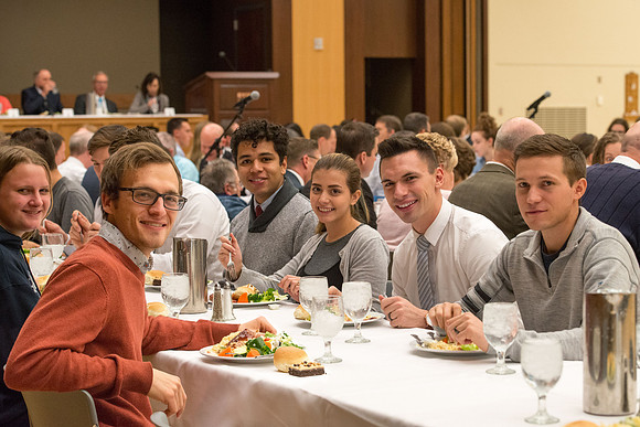 Students have the opportunity to enjoy a wonderful meal for only $3.00 and be part of the Devotional Luncheon.