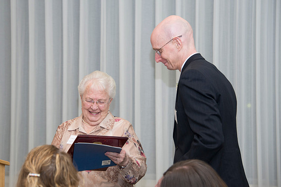The Eliza R. Snow Society Honors Florence Bowman as she receives the Eliza R. Snow Award.
