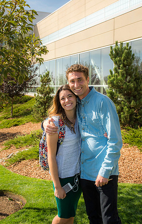 Students leaving the BYUI-Center after the first devotional of the Fall 2016 semester.