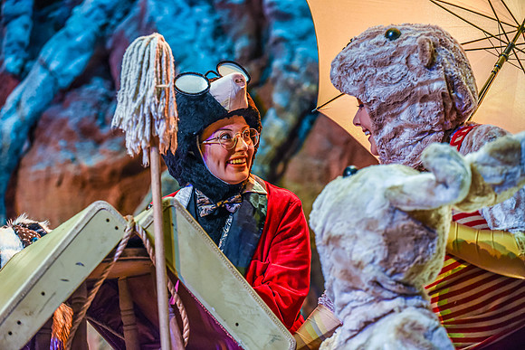 The theatre department's dress rehearsal of the Wind in the Willows in the Snow Drama Theatre.