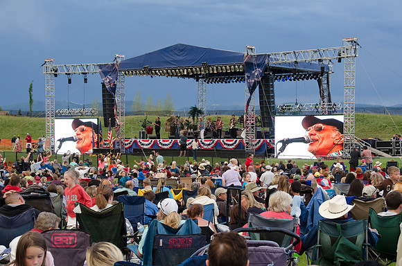 Celebrate America, an Independence Day Celebration at the Huntsman Springs Golf Course in Driggs, Idaho. It was free fun for everyone, bounce toys for kids and a concert featuring two of the original