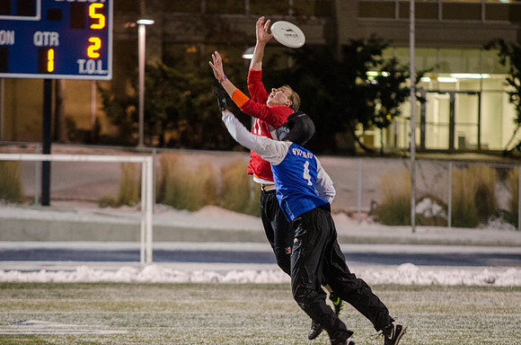 BYU-Idaho students participate in the ultimate frisbee championship game held at the stadium