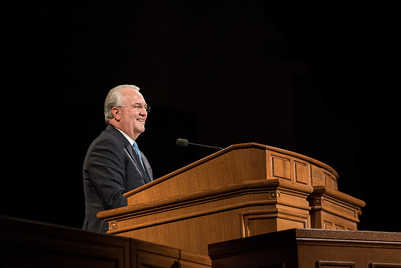 Elder Gerard of the Quroum of the Seventy speaks at devotional at the BYU-Idaho center. Fall Semester.