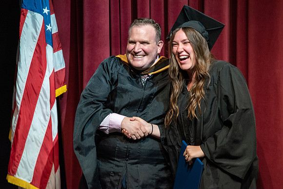 Graduates during convocation for the College of Performing and Visual Arts.