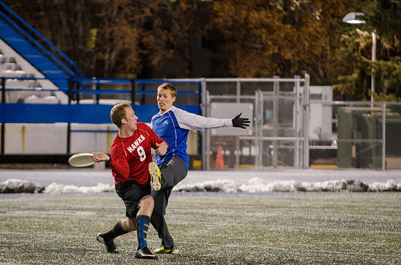 BYU-Idaho students participate in the ultimate frisbee championship game held at the stadium