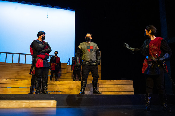 BYU-Idaho theatre department dress rehearsal of Shakespeare's Henry V.