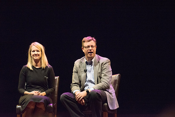 President Gilbert and his wife, Christine host a campus-wide date night for the students and their dates.