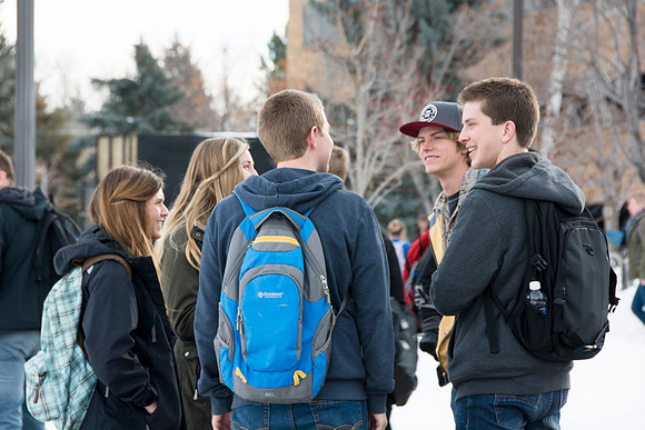 Students on Campus during the first week of Winter Semester