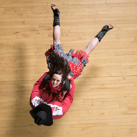 Marketing photos shot from the catwalk in the Hart Gym for their upcoming tour.