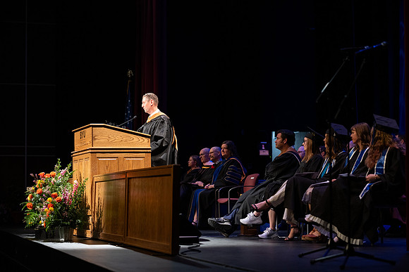 Graduates during convocation for the College of Performing and Visual Arts.