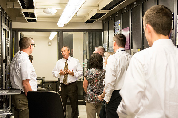Human Resources takes new employees on a tour of the BYU-Idaho Center.