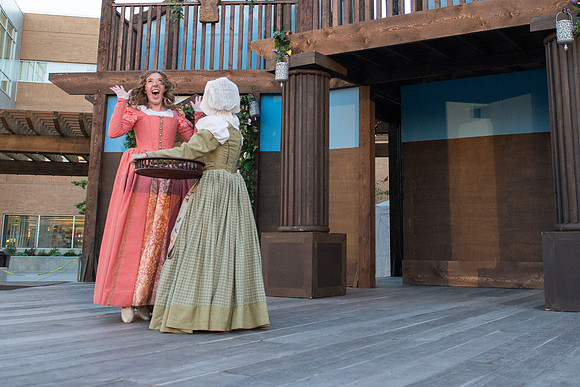 Brigham Young University-Idaho's production of The Shomaker's Holiday performed out in the amphitheatre in front of the McKay Library.