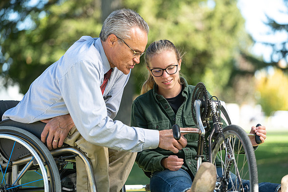 Keith Barney's Adaptive Recreation Skills class puts their skills to the test riding adaptive bikes and trikes at Porter Park.