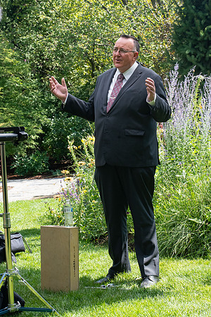 Video production of Vice President, Jon Linford, in the Thomas E. Ricks Gardens for the We're In This Together campaign.