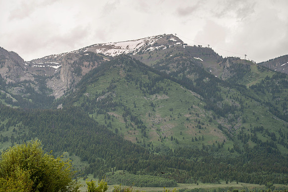 Jackson Hole Ski area. Scouting out Rock Spring Buttress for video shoot.