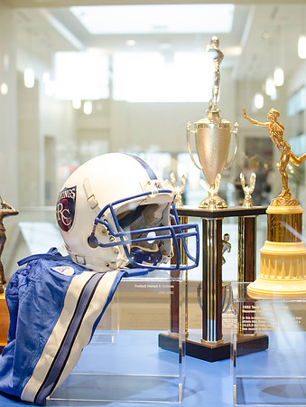 Put in before the end of Fall 2013 Semester, trophy cases are displayed in Legacy Hall to show the Spirit of Ricks.