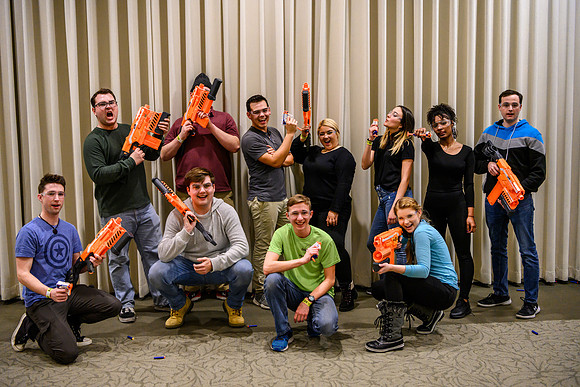 I-Night is a Campus wide party for Students to kick off the start of a new semester. Activities include inflatables, speed dating, dancing, nerf wars, and more.