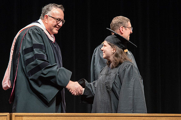 Graduates during convocation for the College of Performing and Visual Arts.