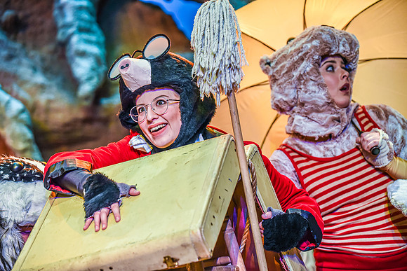 The theatre department's dress rehearsal of the Wind in the Willows in the Snow Drama Theatre.