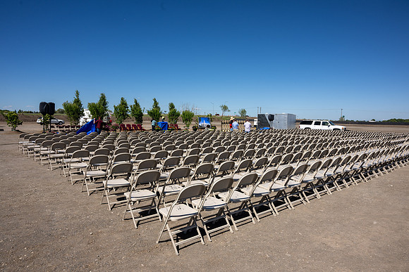 The stage is set and ready for the Groundbreaking ceremony of the Teton River Temple.