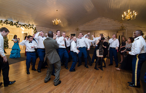 Cdts from BYU-I gather at The Loft, just south of Rigby, to enjoy a night of dinner and dancing at the Army ROTC Military Ball.