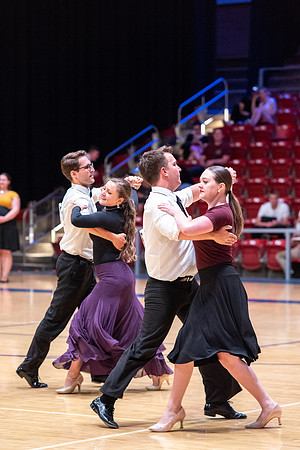 Students perform in a dance competition at the Hart Auditorium.