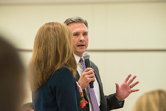 Elder Gerrit W. Gong of the First Quorum of the Seventy was the visiting General Authority. He ask four different employees and their spouses to give a few remarks of what they have learned today.