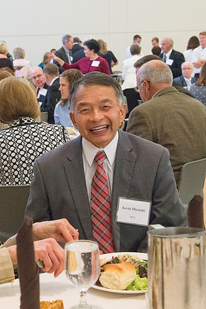 President Henry J Eyring hosts members of the President's Club who gather for a reception and banquet in the BYU-Idaho Marriott Center.