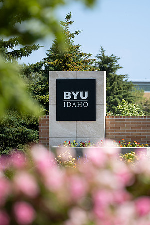BYU Idaho Sign by Rexburg Temple